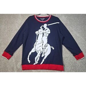Ralph Lauren Polo Sport Big Pony Pullover Sweatshirt Long Sleeve Blue Women's XL